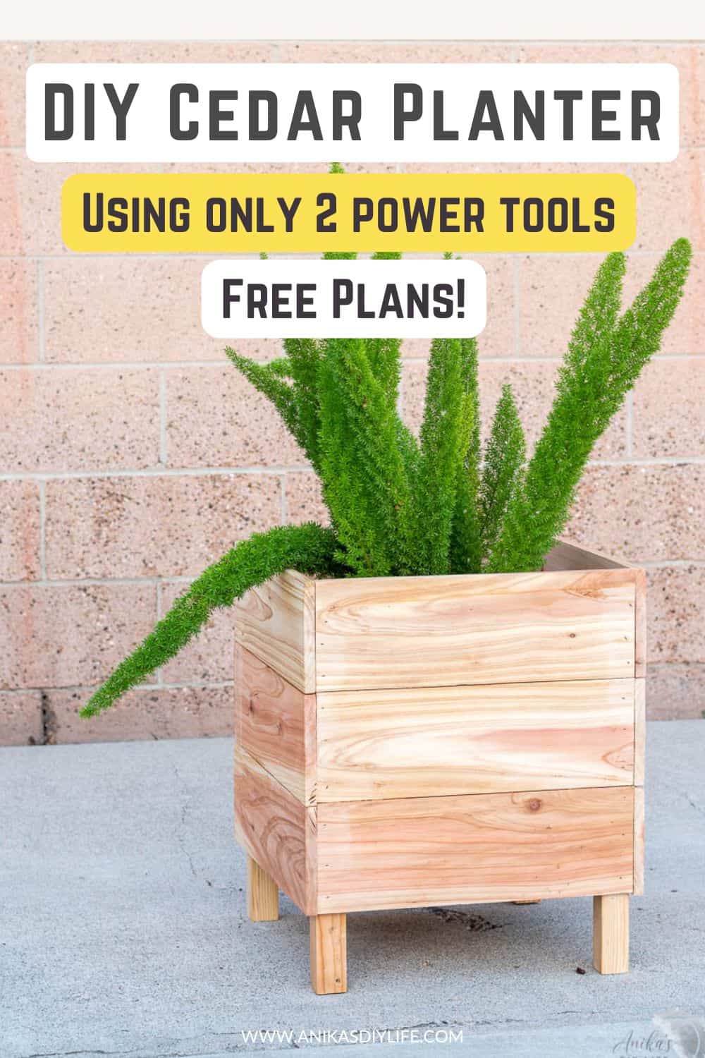 How To Build An Easy DIY Square Cedar Planter Box (No Table Saw ...