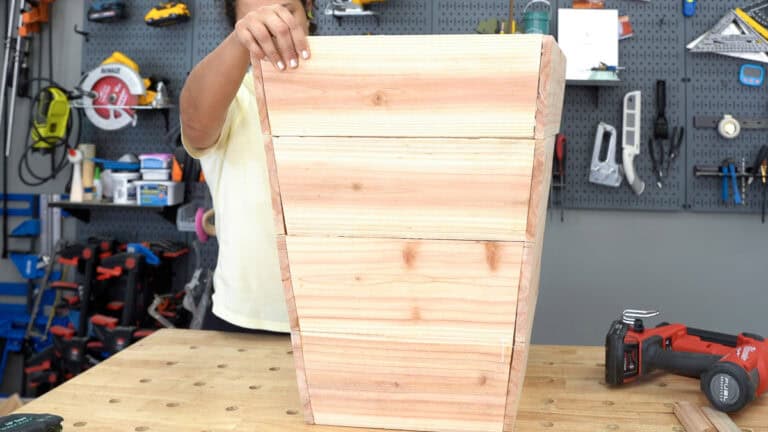 How To Build A DIY Tapered Planter Box For Beginners - Anika's DIY Life