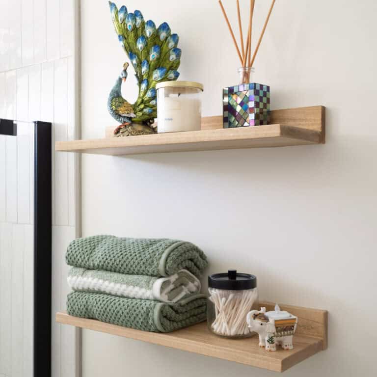 Learn how to build the easiest DIY floating shelves with just two power tools! A quick, beginner-friendly tutorial for strong shelves without a table saw.